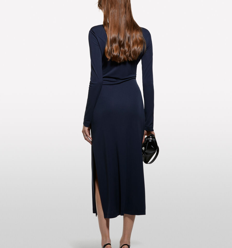 Φόρεμα μπλε σκούρο με σκίσιμο - φορέματα μακριά γυναικεία - Σκουρο Μπλε | Sisley image number 2